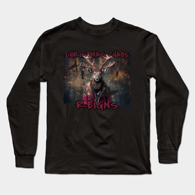 Funny Christmas  Design with quote Christmas Chaos Reign Design Long Sleeve T-Shirt by FelippaFelder